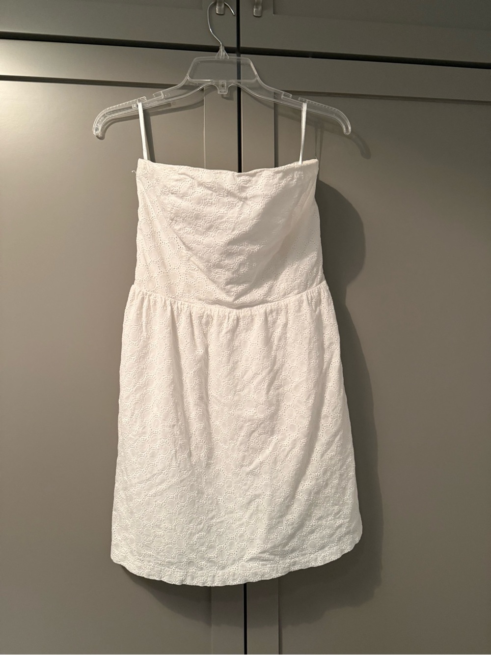 Gap White Eyelet Strapless Mini Dress - 100% Cotton, Size Medium/8